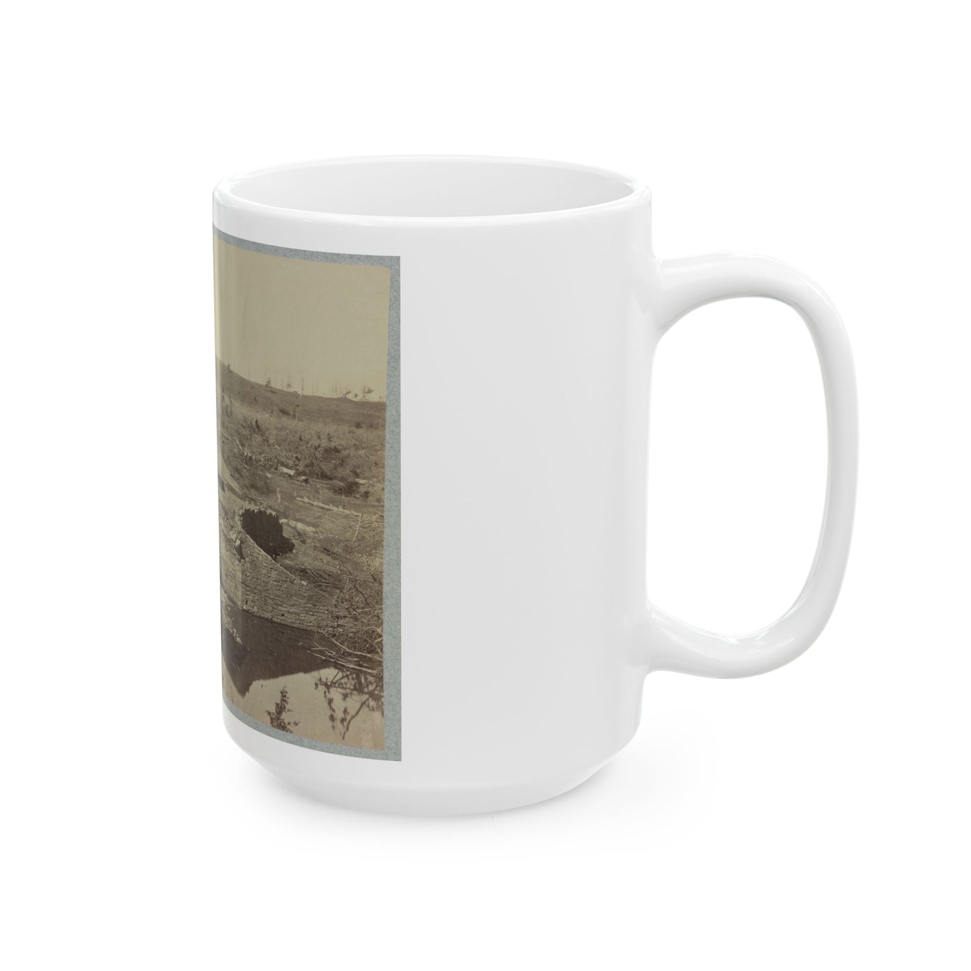 Battlefield Of Bull Run, Ruins Of The Stone Bridge (U.S. Civil War) White Coffee Mug-The Sticker Space