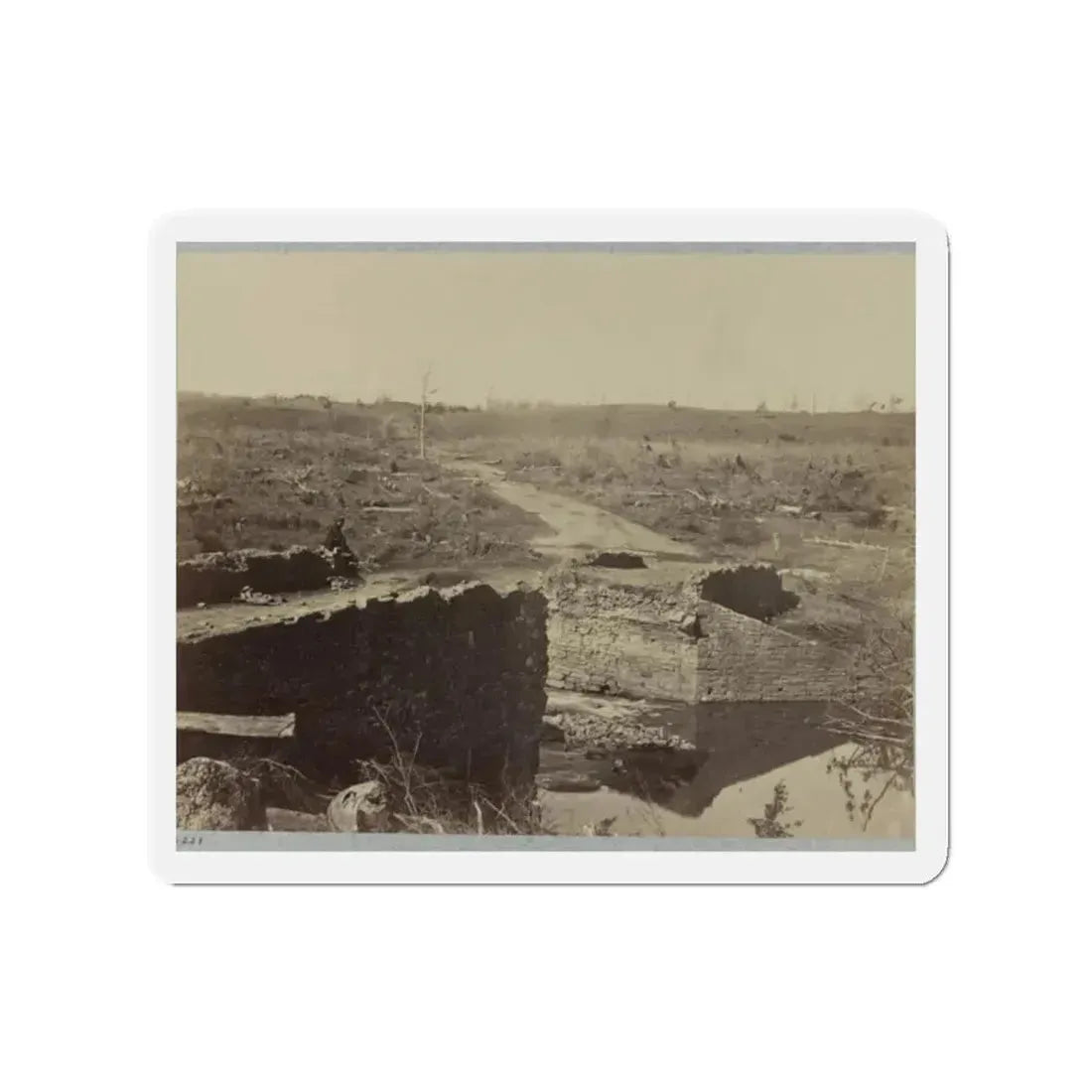 Battlefield Of Bull Run, Ruins Of The Stone Bridge (U.S. Civil War) Refrigerator Magnet 2 Inch Die-Cut - The Sticker Space