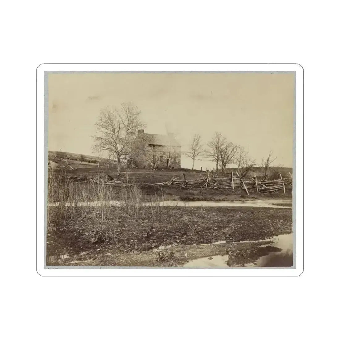Battlefield of Bull Run. Stone House on Warrenton Pike(2) (U.S. Civil War) STICKER Vinyl Kiss-Cut Decal 3 Inch White - The Sticker Space