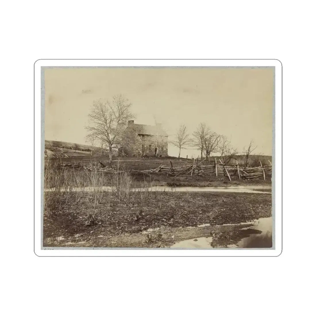 Battlefield of Bull Run. Stone House on Warrenton Pike(2) (U.S. Civil War) STICKER Vinyl Kiss-Cut Decal 4 Inch White - The Sticker Space