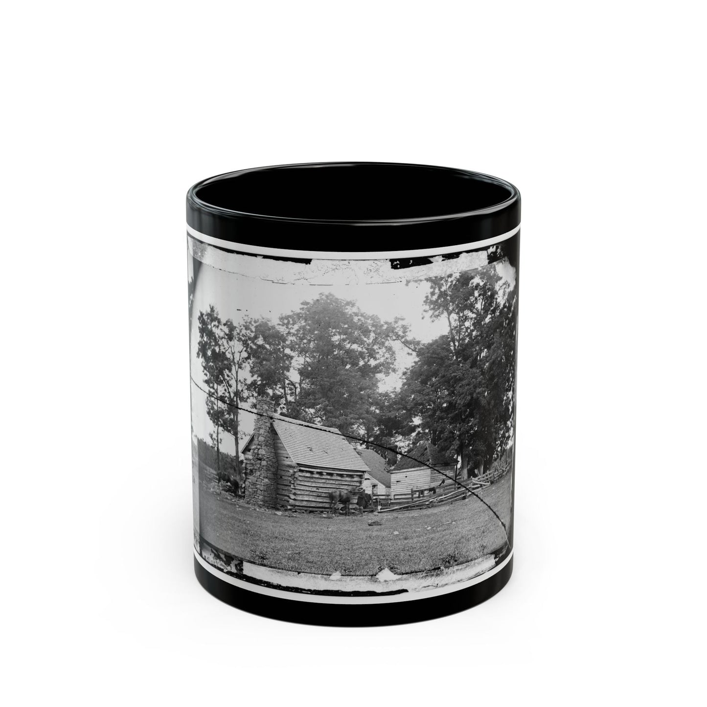 Battlefield Of Cedar Mountain House Riddled With Cannon Balls In Which Gen. Winder Was Killed (U.S. Civil War) Black Coffee Mug