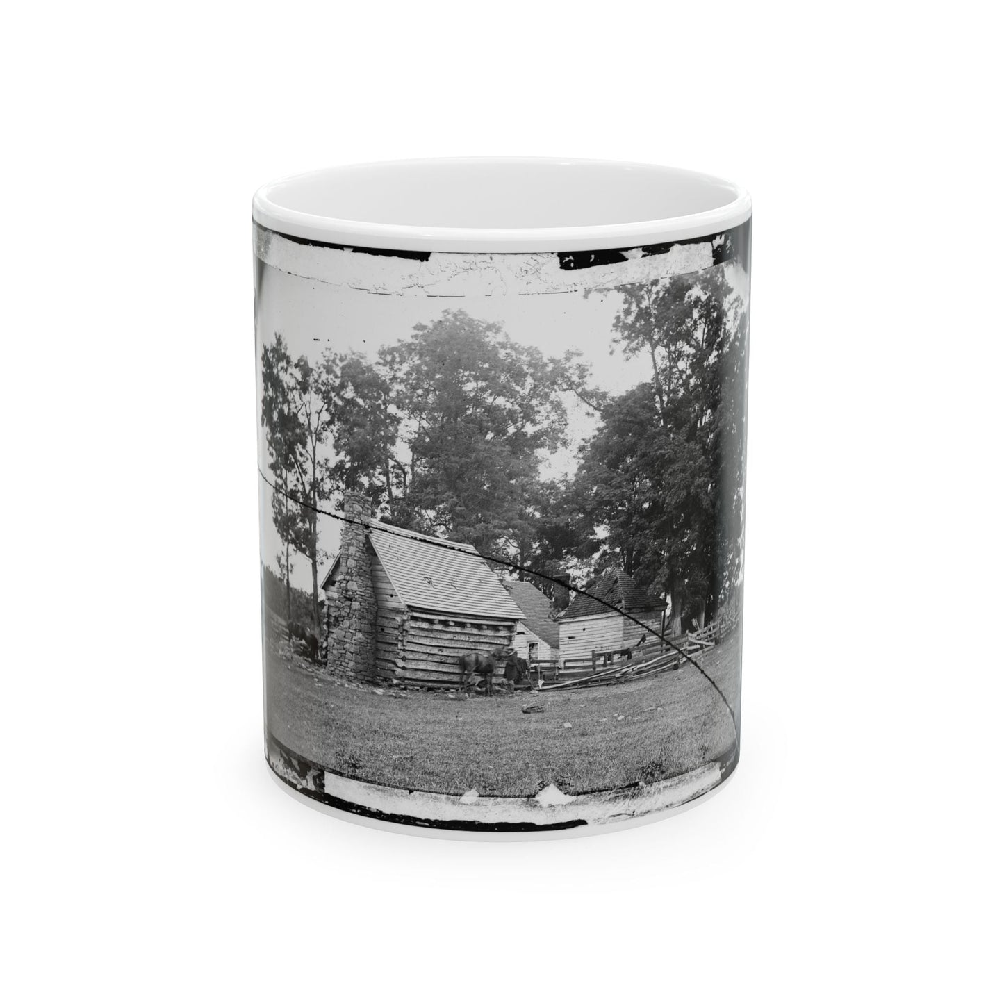 Battlefield Of Cedar Mountain House Riddled With Cannon Balls In Which Gen. Winder Was Killed (U.S. Civil War) White Coffee Mug