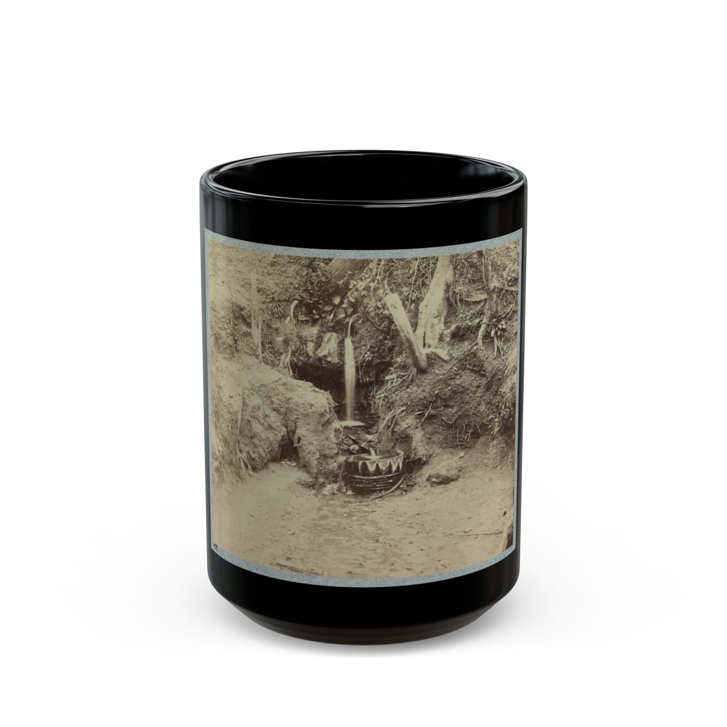 Battlefield Of Chickasaw Bayou, Miss. The Poison Spring, February, 1864 (U.S. Civil War) Black Coffee Mug-15oz-The Sticker Space