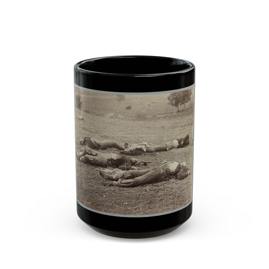 Battlefield Of Gettysburg. Bodies Of Dead Federal Soldiers On The Field Of The First Day's Battle (U.S. Civil War) Black Coffee Mug-15oz-The Sticker Space