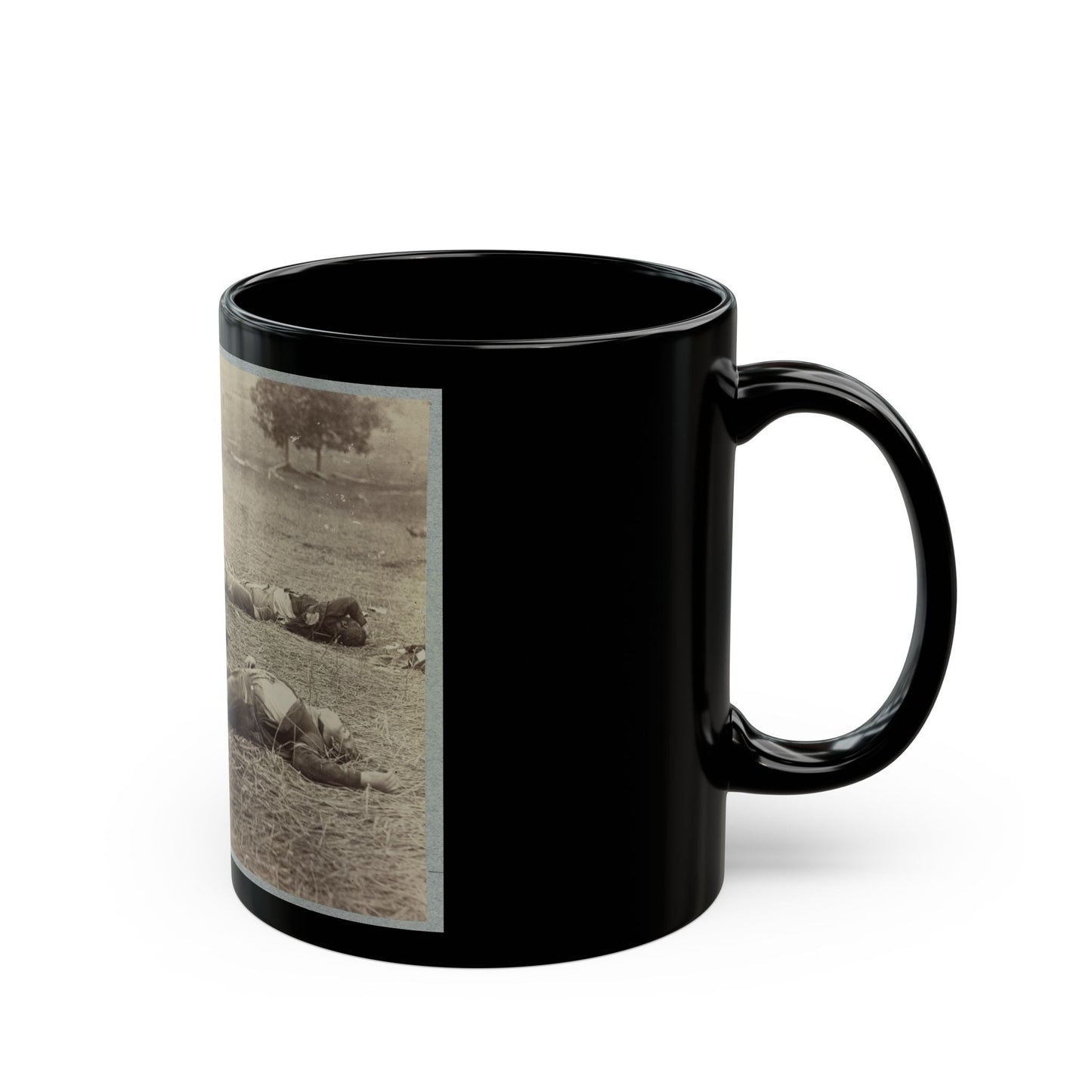 Battlefield Of Gettysburg. Bodies Of Dead Federal Soldiers On The Field Of The First Day's Battle (U.S. Civil War) Black Coffee Mug-The Sticker Space