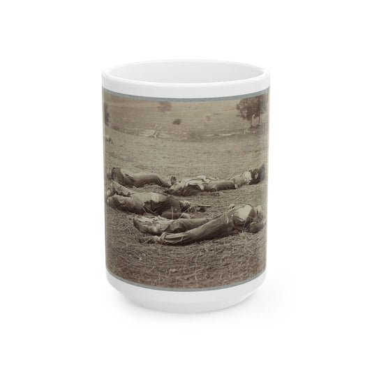 Battlefield Of Gettysburg. Bodies Of Dead Federal Soldiers On The Field Of The First Day's Battle (U.S. Civil War) White Coffee Mug-15oz-The Sticker Space