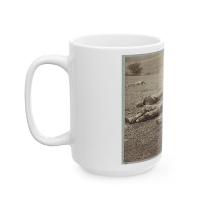 Battlefield Of Gettysburg. Bodies Of Dead Federal Soldiers On The Field Of The First Day's Battle (U.S. Civil War) White Coffee Mug-The Sticker Space