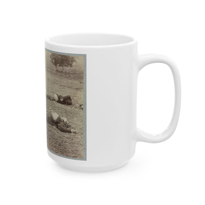 Battlefield Of Gettysburg. Bodies Of Dead Federal Soldiers On The Field Of The First Day's Battle (U.S. Civil War) White Coffee Mug-The Sticker Space