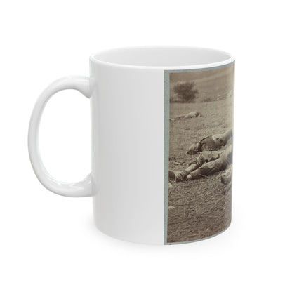 Battlefield Of Gettysburg. Bodies Of Dead Federal Soldiers On The Field Of The First Day's Battle (U.S. Civil War) White Coffee Mug-The Sticker Space