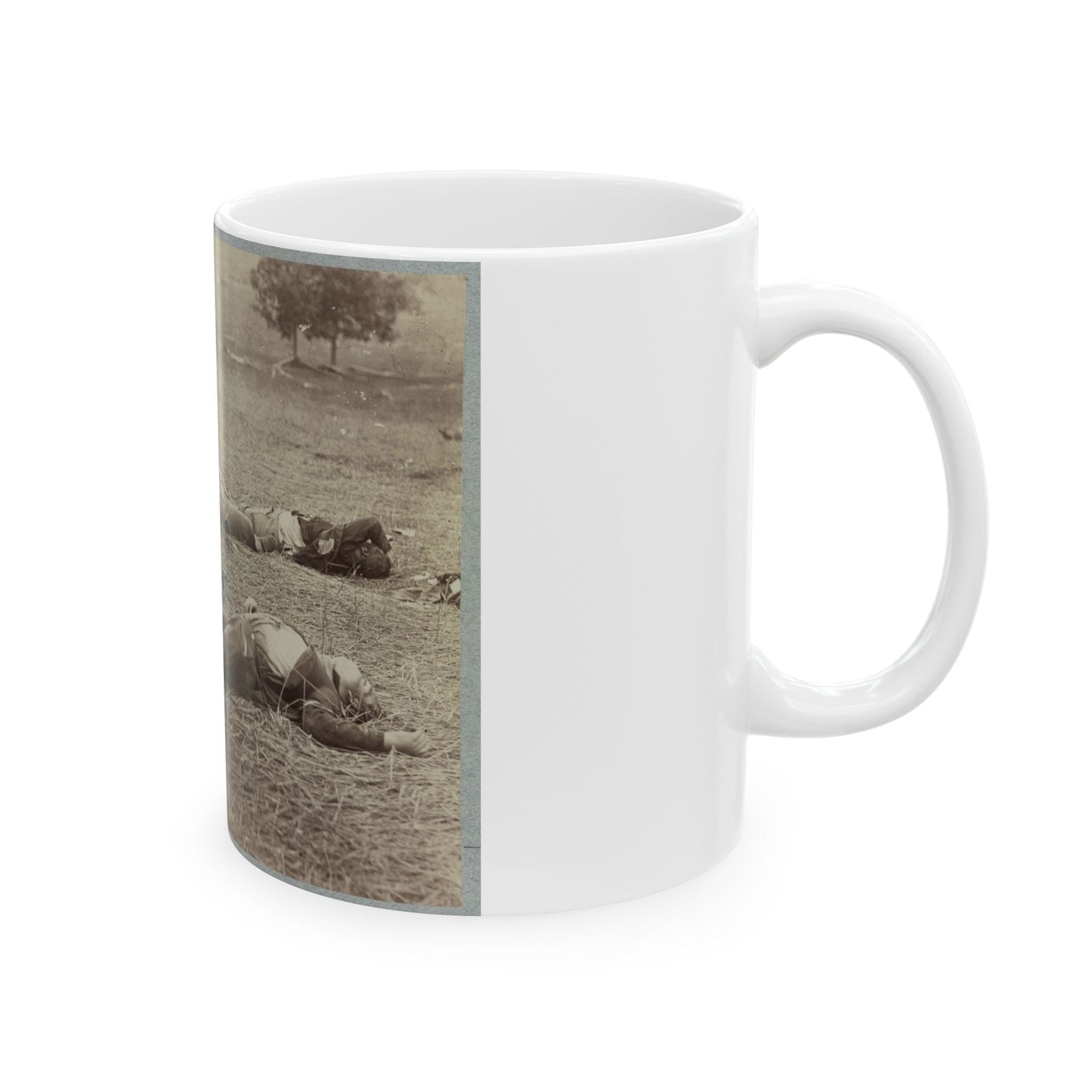 Battlefield Of Gettysburg. Bodies Of Dead Federal Soldiers On The Field Of The First Day's Battle (U.S. Civil War) White Coffee Mug-The Sticker Space