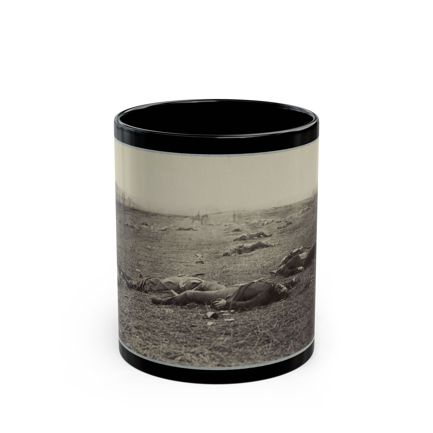 Battlefield Of Gettysburg. Bodies Of Dead Federal Soldiers On The Field Of The First Day's Battle(2) (U.S. Civil War) Black Coffee Mug-11oz-The Sticker Space