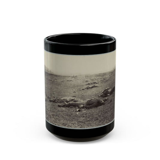 Battlefield Of Gettysburg. Bodies Of Dead Federal Soldiers On The Field Of The First Day's Battle(2) (U.S. Civil War) Black Coffee Mug-15oz-The Sticker Space