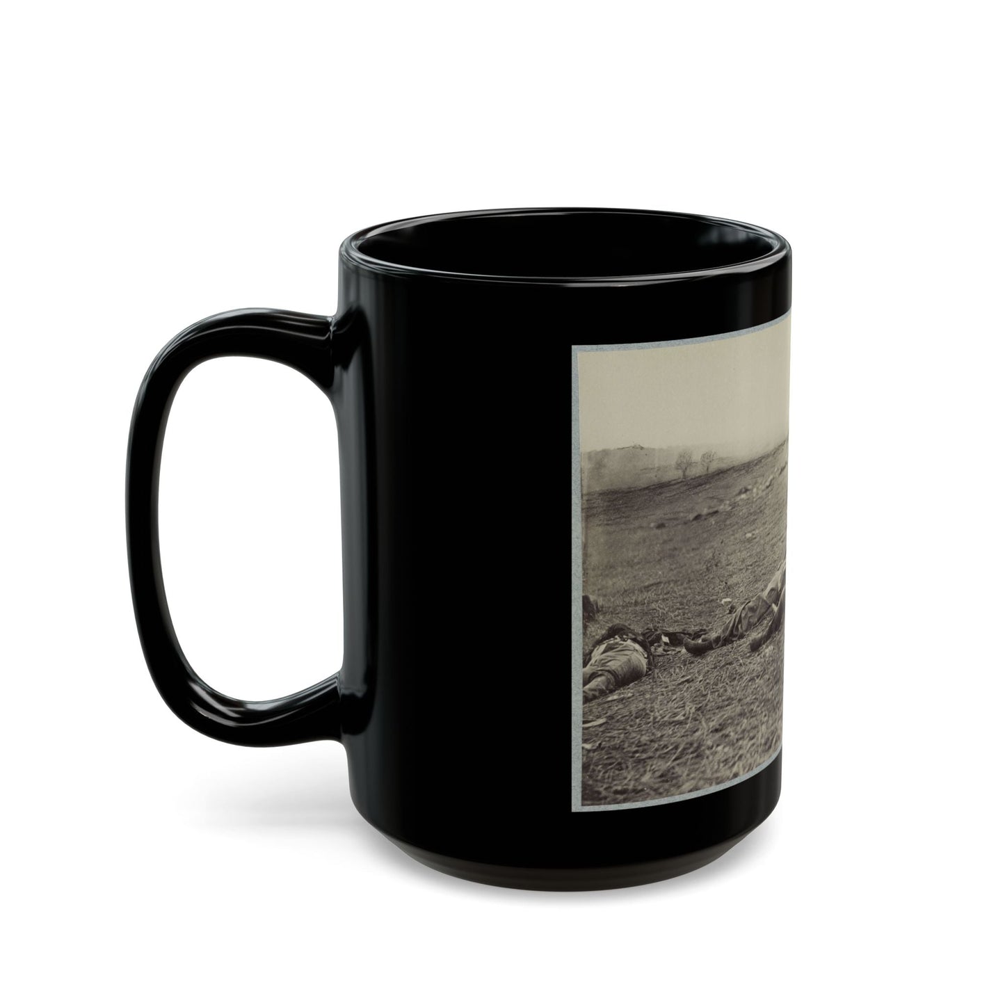 Battlefield Of Gettysburg. Bodies Of Dead Federal Soldiers On The Field Of The First Day's Battle(2) (U.S. Civil War) Black Coffee Mug-The Sticker Space