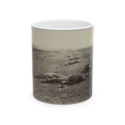 Battlefield Of Gettysburg. Bodies Of Dead Federal Soldiers On The Field Of The First Day's Battle(2) (U.S. Civil War) White Coffee Mug