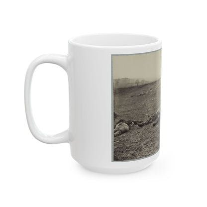 Battlefield Of Gettysburg. Bodies Of Dead Federal Soldiers On The Field Of The First Day's Battle(2) (U.S. Civil War) White Coffee Mug