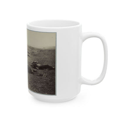 Battlefield Of Gettysburg. Bodies Of Dead Federal Soldiers On The Field Of The First Day's Battle(2) (U.S. Civil War) White Coffee Mug