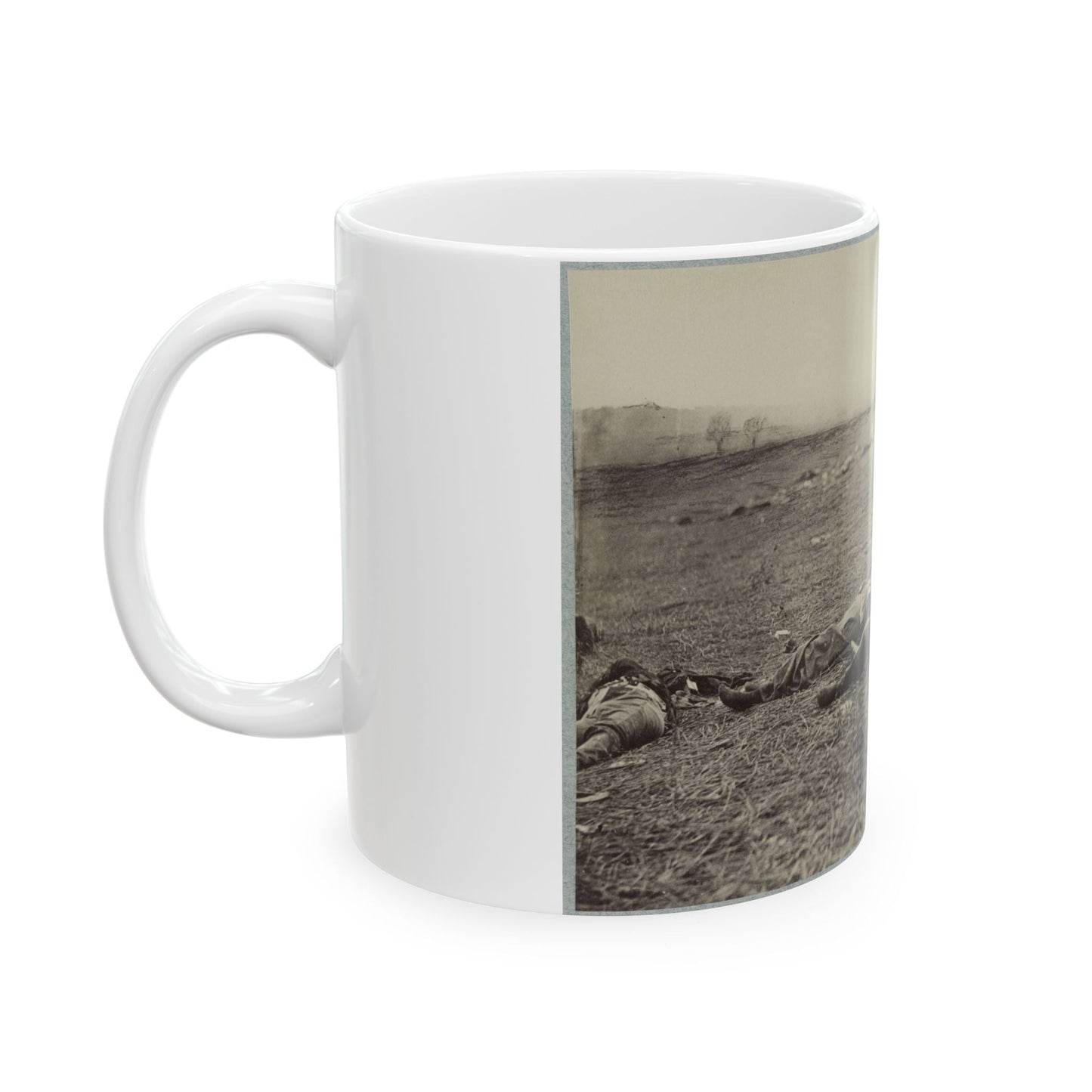 Battlefield Of Gettysburg. Bodies Of Dead Federal Soldiers On The Field Of The First Day's Battle(2) (U.S. Civil War) White Coffee Mug