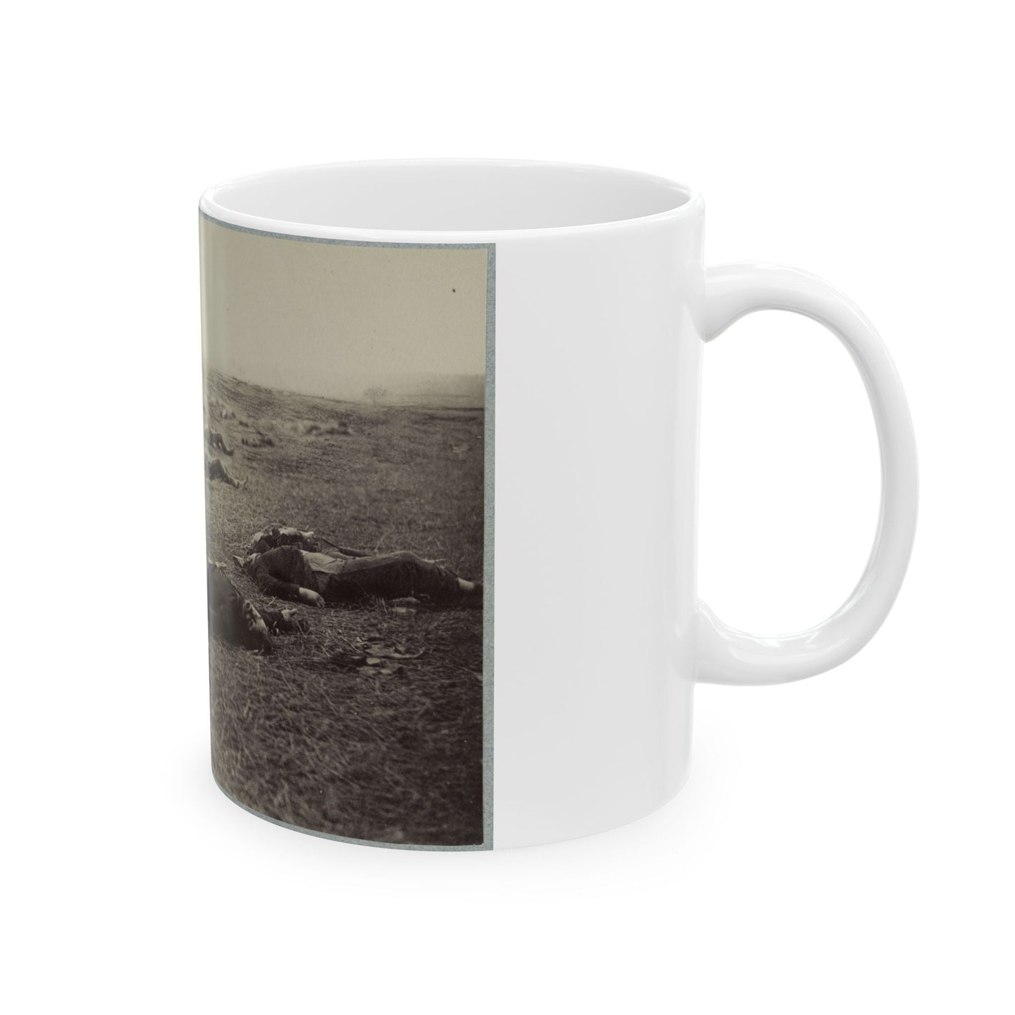 Battlefield Of Gettysburg. Bodies Of Dead Federal Soldiers On The Field Of The First Day's Battle(2) (U.S. Civil War) White Coffee Mug