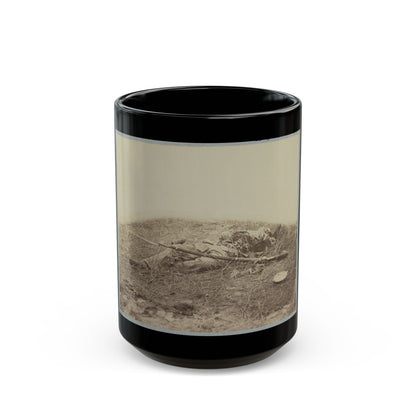 Battlefield Of Gettysburg.  Body Of A Soldier In  The Wheat Field,  Evidently Killed By The Explosion Of A Shell (U.S. Civil War) Black Coffee Mug