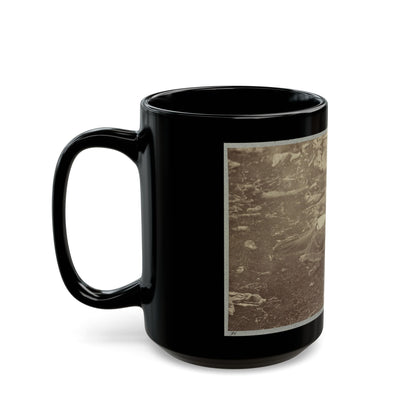 Battlefield Of Gettysburg. Dead Confederate Sharpshooter At Foot Of Little Round Top (U.S. Civil War) Black Coffee Mug