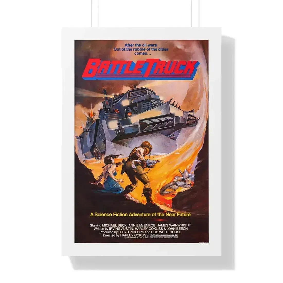 BATTLETRUCK (WARLORDS OF THE 21ST CENTURY) 1982 - Framed Movie Poster 16″ x 24″ White - The Sticker Space