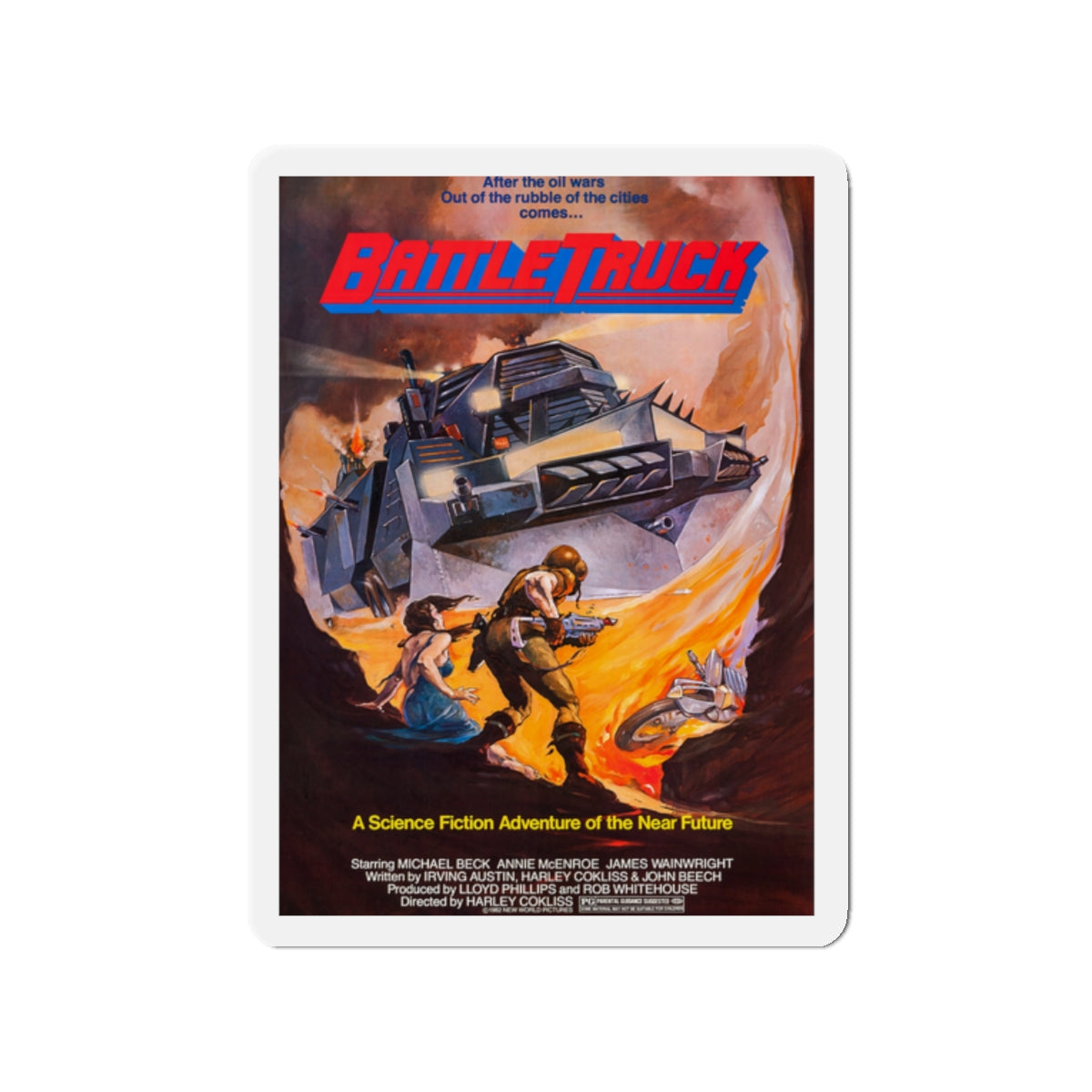 BATTLETRUCK (WARLORDS OF THE 21ST CENTURY) 1982 Movie Poster - Die-Cut Magnet-2" x 2"-The Sticker Space