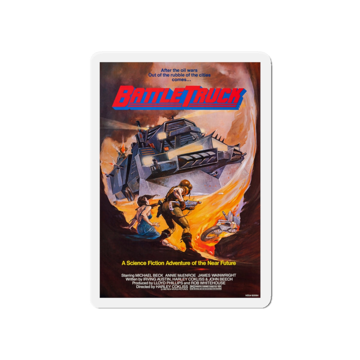 BATTLETRUCK (WARLORDS OF THE 21ST CENTURY) 1982 Movie Poster - Die-Cut Magnet-5" x 5"-The Sticker Space