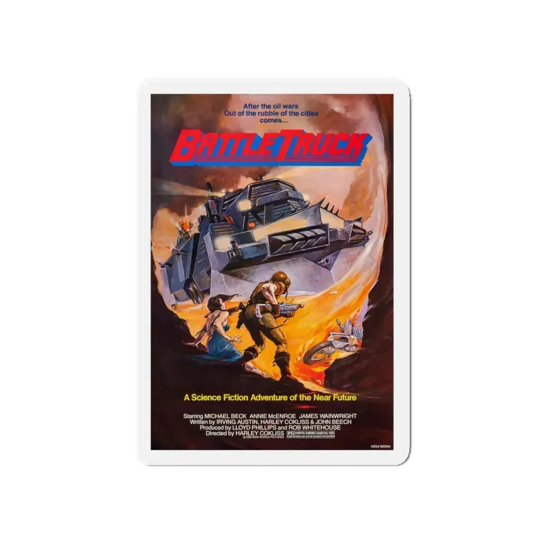 BATTLETRUCK (WARLORDS OF THE 21ST CENTURY) 1982 Movie Poster - Refrigerator Magnet 5 Inch - The Sticker Space
