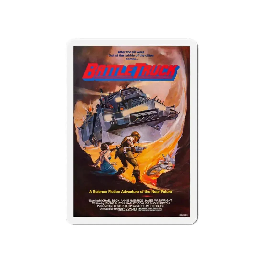 BATTLETRUCK (WARLORDS OF THE 21ST CENTURY) 1982 Movie Poster - Refrigerator Magnet 6 Inch - The Sticker Space