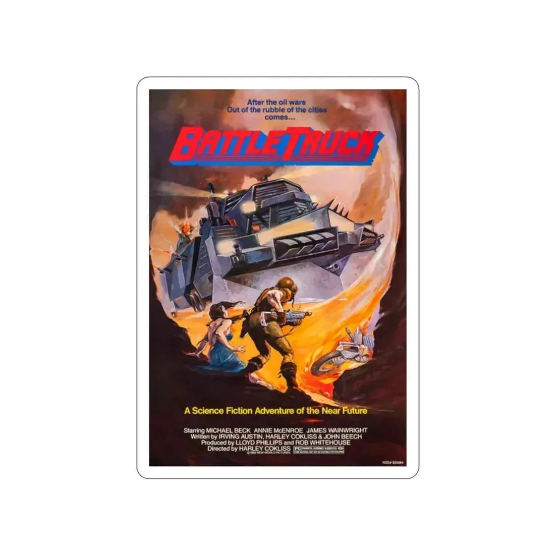 BATTLETRUCK (WARLORDS OF THE 21ST CENTURY) 1982 Movie Poster STICKER Vinyl Die-Cut Decal 2 Inch - The Sticker Space