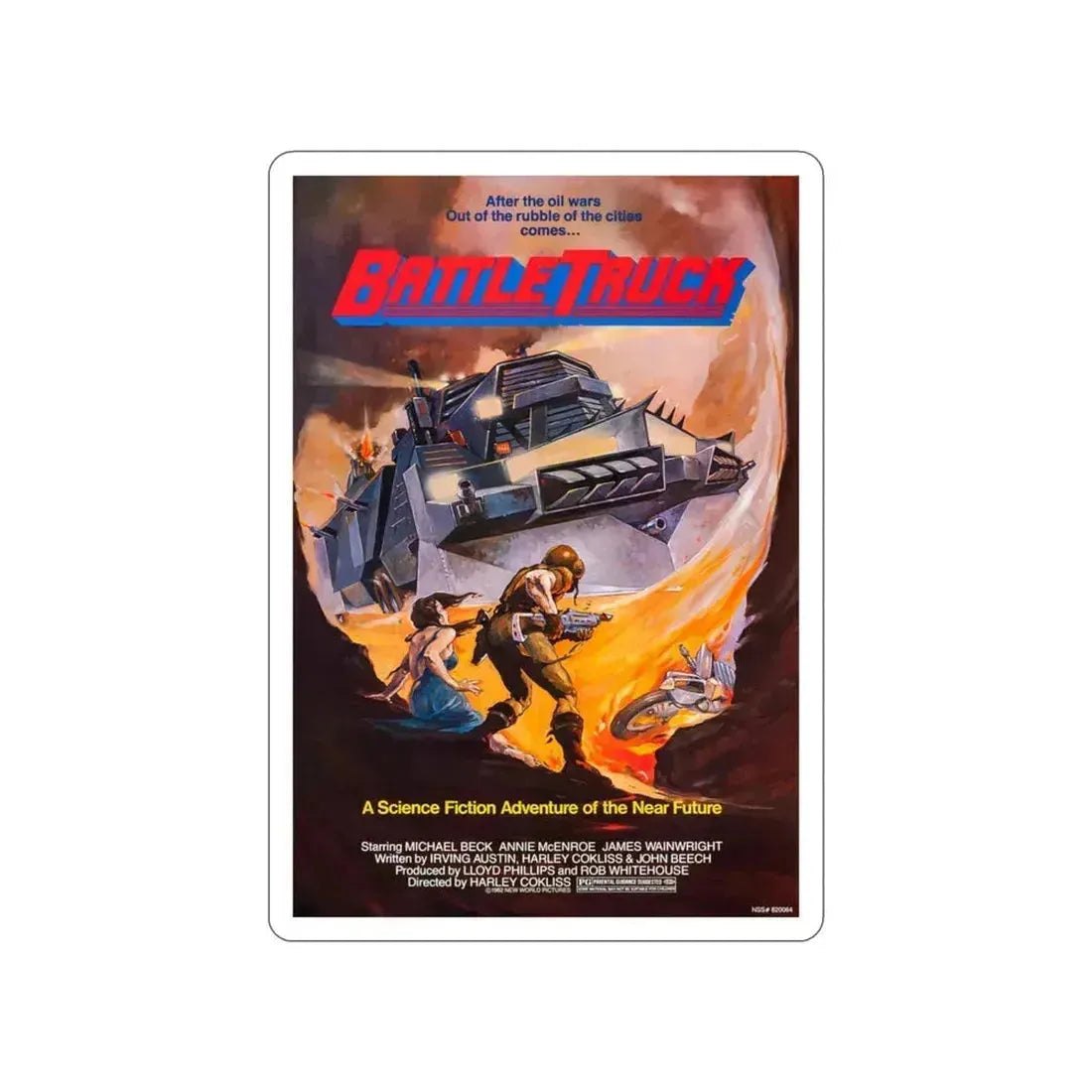 BATTLETRUCK (WARLORDS OF THE 21ST CENTURY) 1982 Movie Poster STICKER Vinyl Die-Cut Decal 3 Inch - The Sticker Space