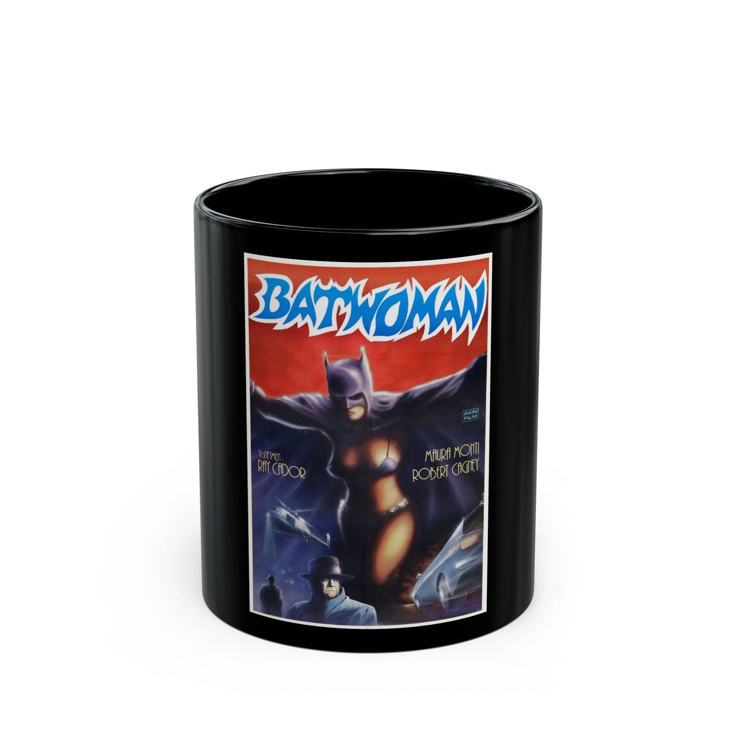 BATWOMAN 1968 Movie Poster - Black Coffee Mug-11oz-The Sticker Space