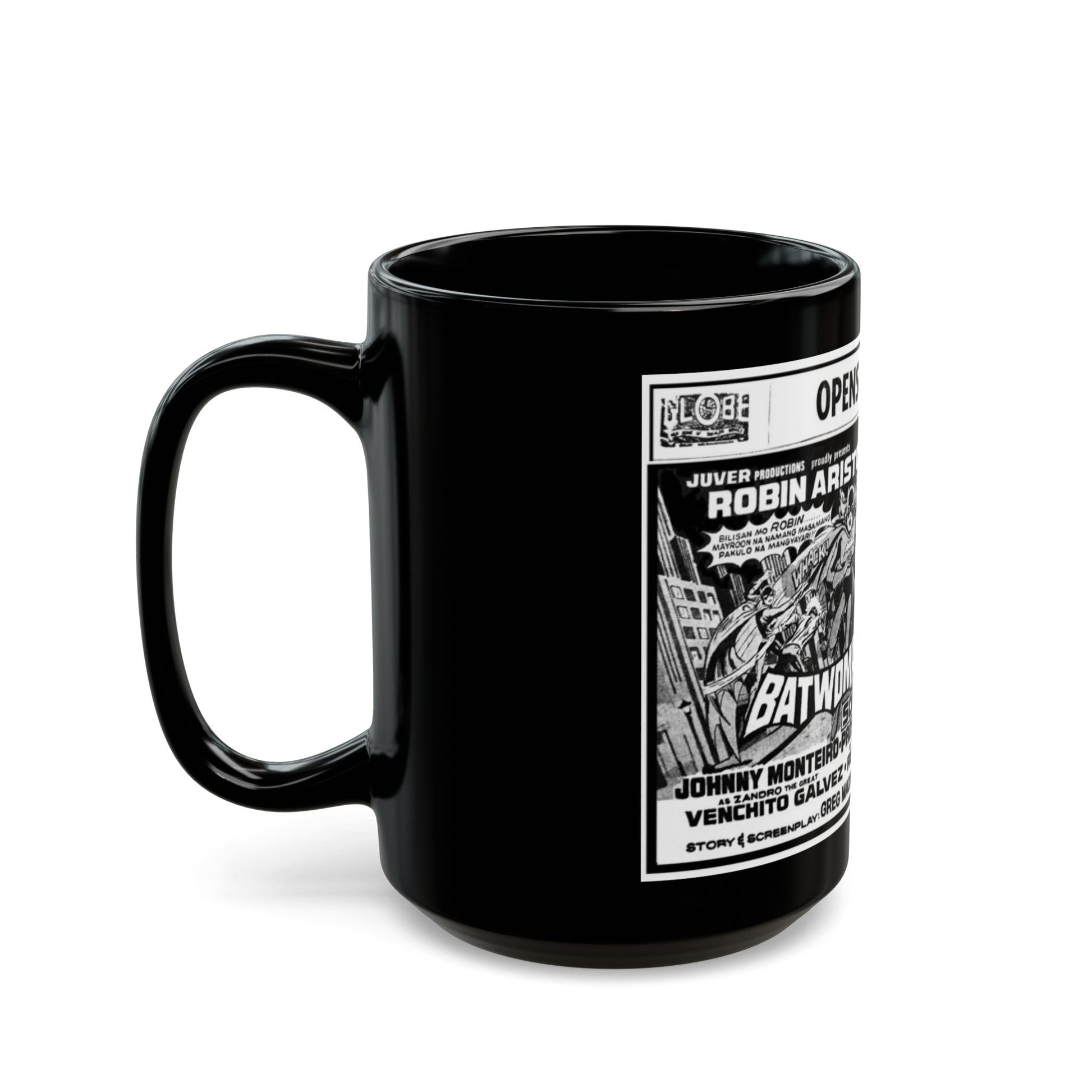 BATWOMAN AND ROBIN 1972 Movie Poster - Black Coffee Mug-The Sticker Space