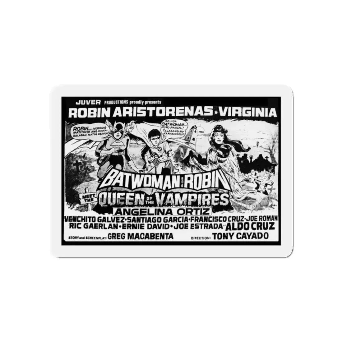 BATWOMAN AND ROBIN MEET THE QUEEN OF THE VAMPIRES 1972 Movie Poster - Refrigerator Magnet 5 Inch - The Sticker Space
