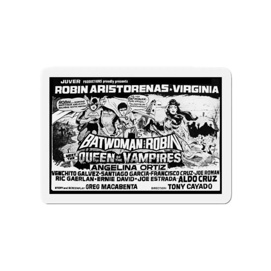 BATWOMAN AND ROBIN MEET THE QUEEN OF THE VAMPIRES 1972 Movie Poster - Refrigerator Magnet 6 Inch - The Sticker Space