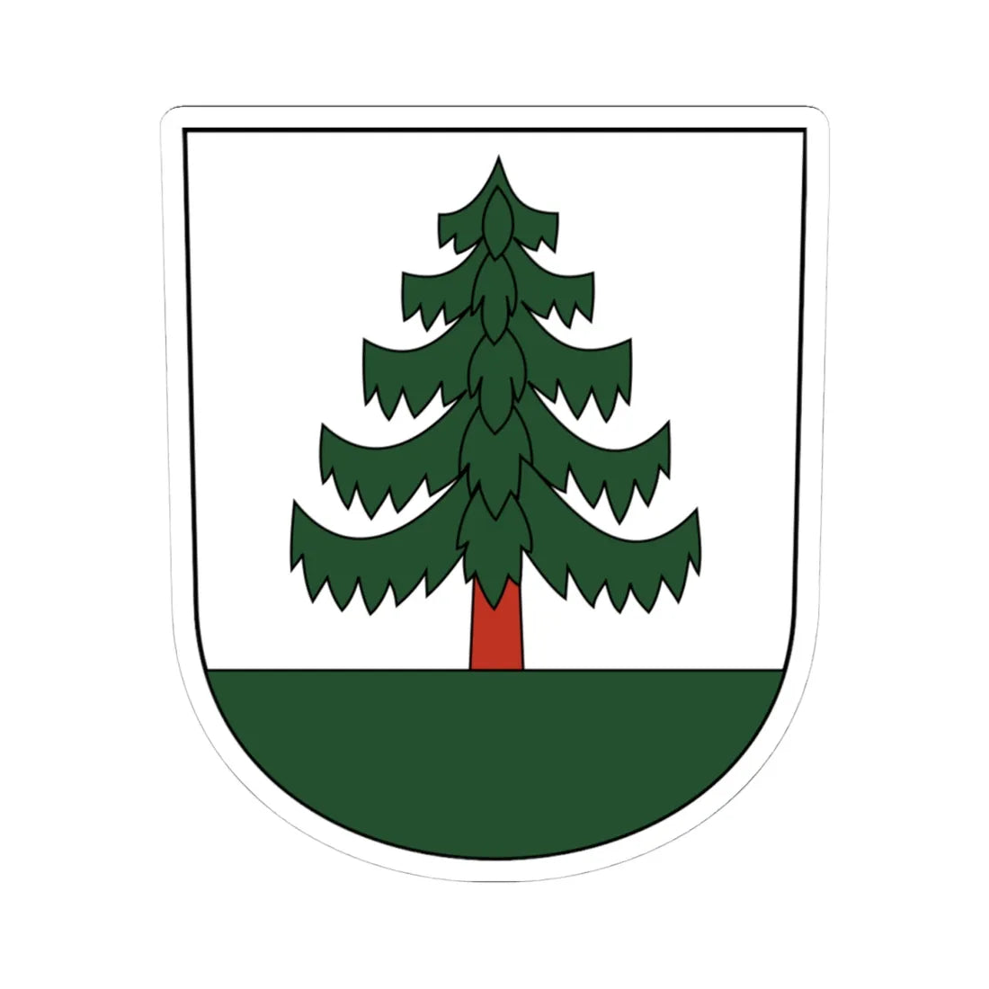 Bauma-blazon (Switzerland) (Coat of Arms) STICKER Vinyl Kiss-Cut Decal 4 Inch White - The Sticker Space