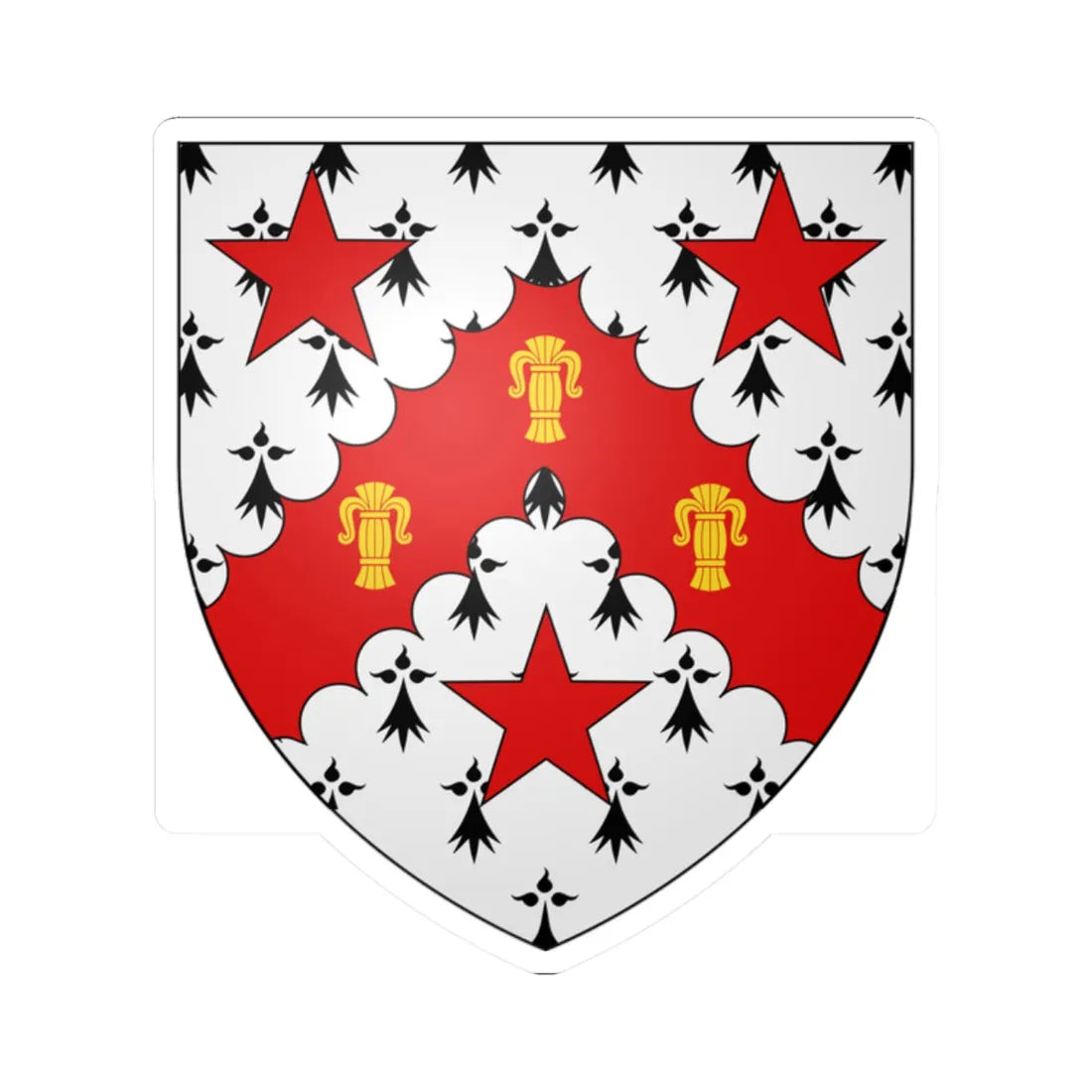 Baxter of Kincaldrum arms (Scotland) (Coat of Arms) STICKER Vinyl Kiss-Cut Decal 2 Inch White - The Sticker Space