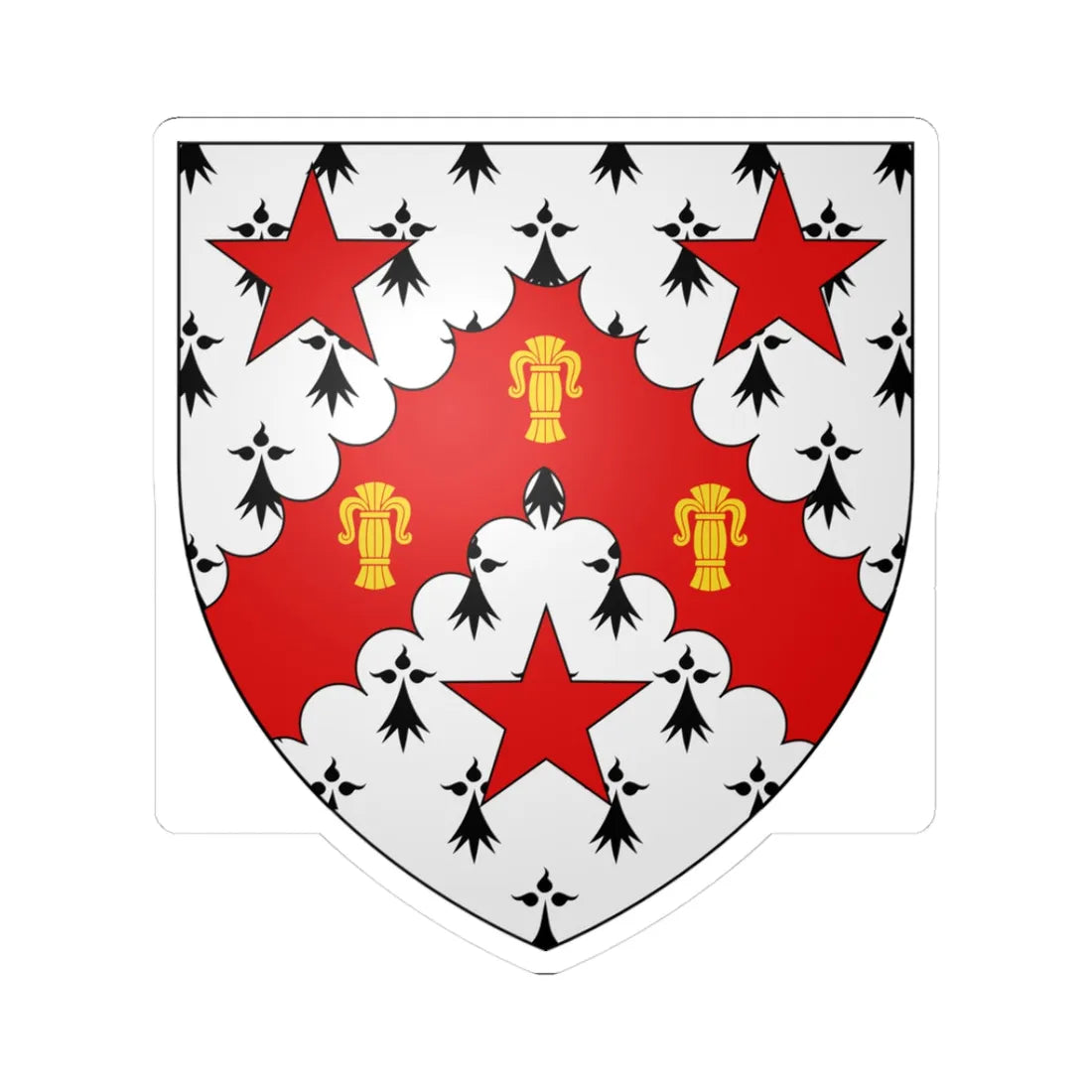 Baxter of Kincaldrum arms (Scotland) (Coat of Arms) STICKER Vinyl Kiss-Cut Decal 3 Inch White - The Sticker Space