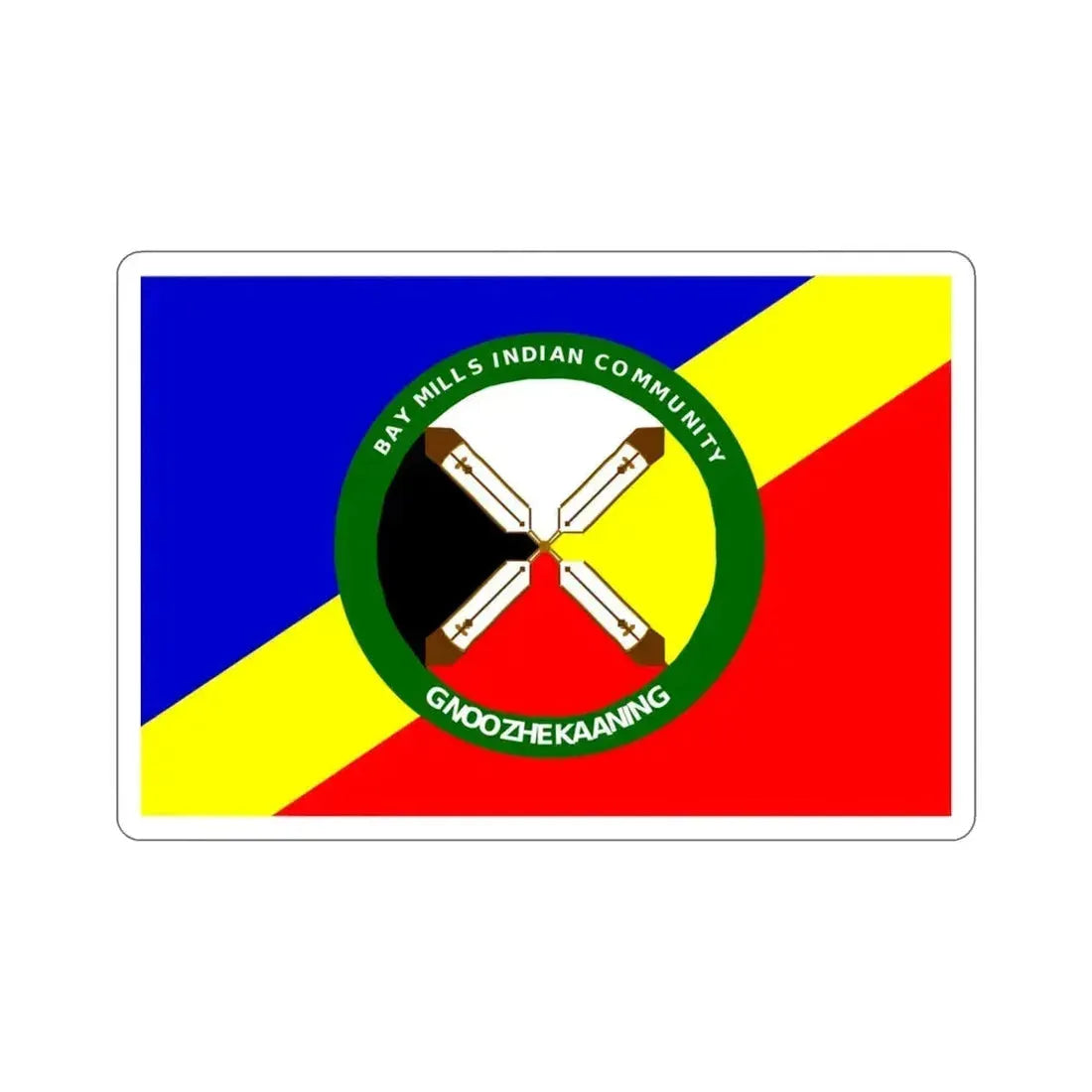Bay Mills Indian Community Flag STICKER Vinyl Die-Cut Decal 3 Inch - The Sticker Space