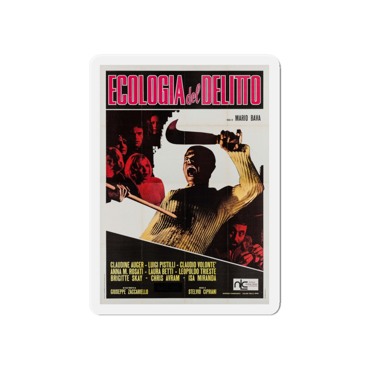 BAY OF BLOOD (ITALIAN) 4 1971 Movie Poster - Die-Cut Magnet-6 × 6"-The Sticker Space