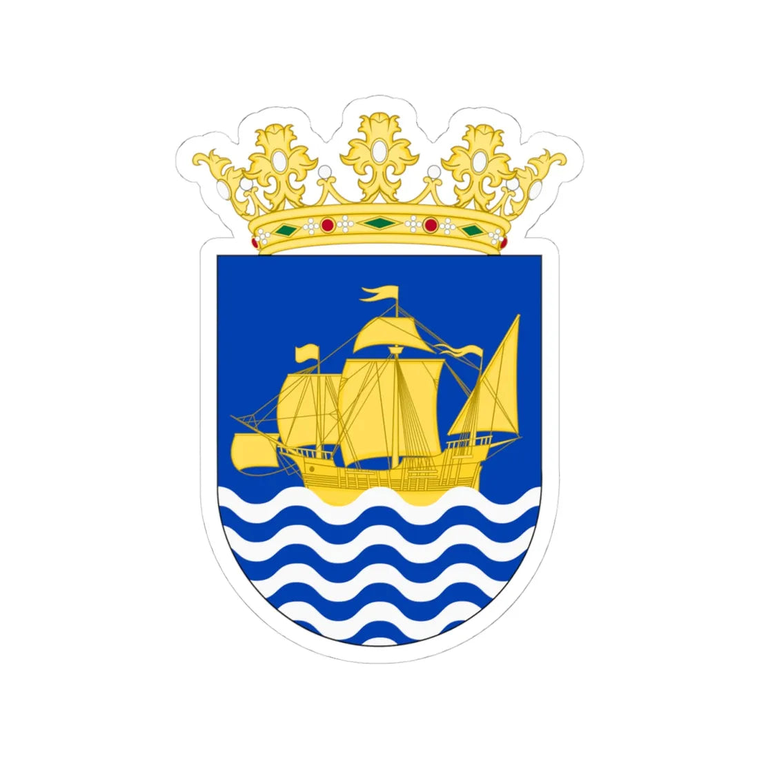 BayajaOldshield (Dominica) (Coat of Arms) STICKER Vinyl Kiss-Cut Decal 4 Inch White - The Sticker Space