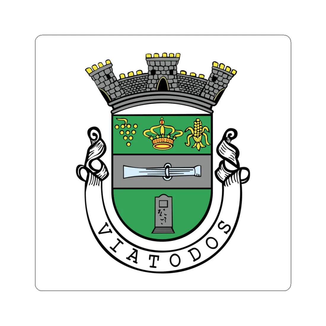 BCL-viatodos (Portugal) (Coat of Arms) STICKER Vinyl Kiss-Cut Decal 6 Inch White - The Sticker Space