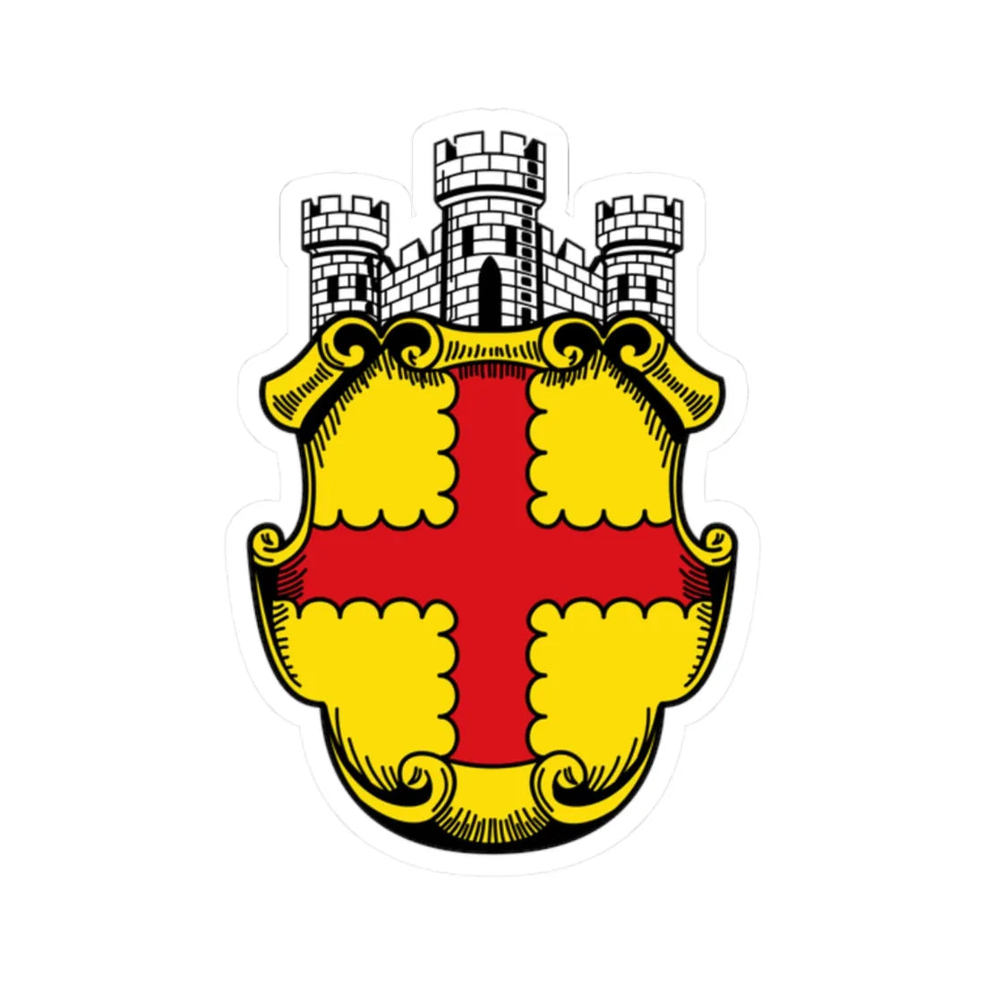 BE Eupen COA (Belgium) (Coat of Arms) STICKER Vinyl Kiss-Cut Decal 2 Inch White - The Sticker Space