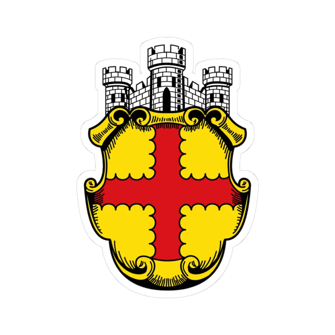 BE Eupen COA (Belgium) (Coat of Arms) STICKER Vinyl Kiss-Cut Decal 3 Inch White - The Sticker Space