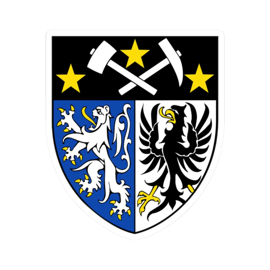 BE Kelmis COA (Belgium) (Coat of Arms) STICKER Vinyl Kiss-Cut Decal 2 Inch White - The Sticker Space