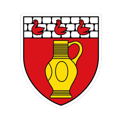 BE Raeren COA (Belgium) (Coat of Arms) STICKER Vinyl Kiss-Cut Decal 4 Inch White - The Sticker Space