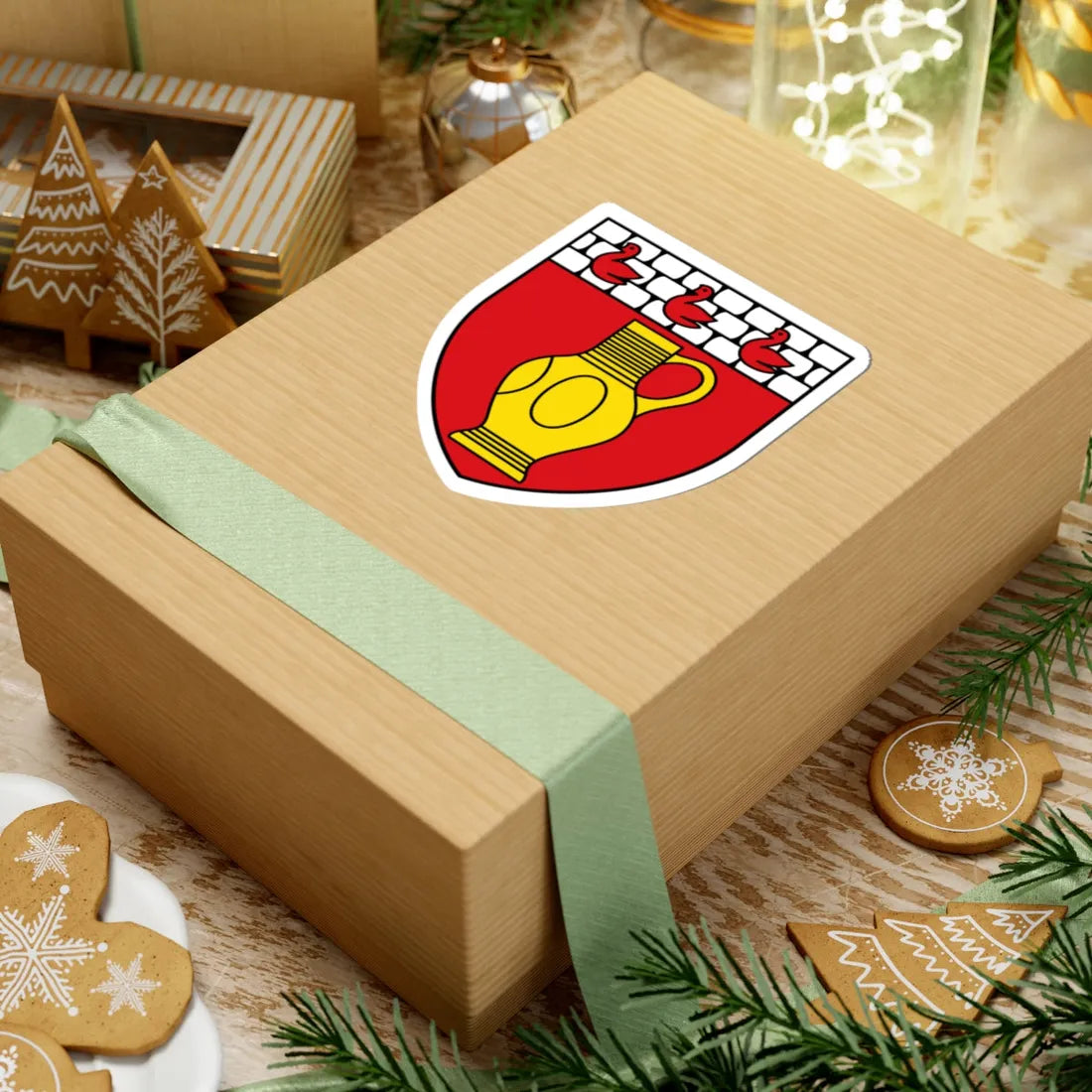 BE Raeren COA (Belgium) (Coat of Arms) STICKER Vinyl Kiss-Cut Decal - The Sticker Space