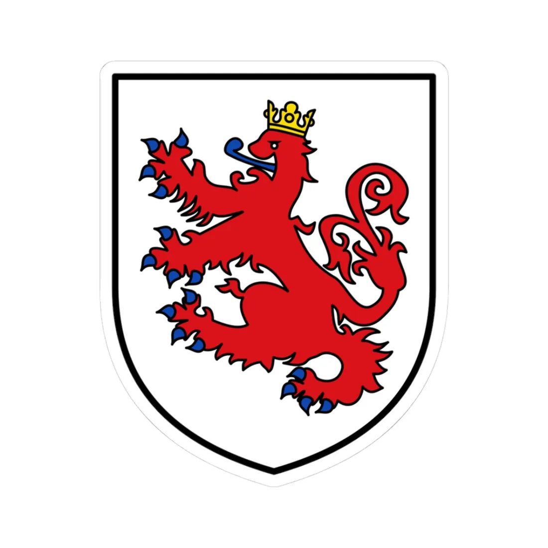 BE Sankt Vith COA (Belgium) (Coat of Arms) STICKER Vinyl Kiss-Cut Decal 3 Inch White - The Sticker Space