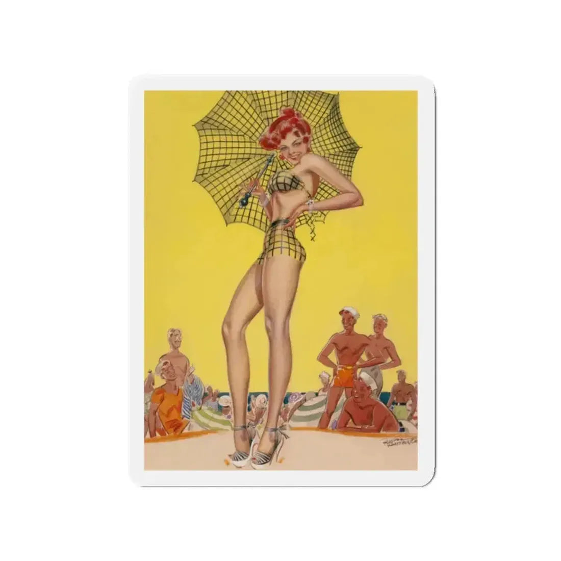 Beach Babe (Magazine Illustration) Refrigerator Magnet - The Sticker Space