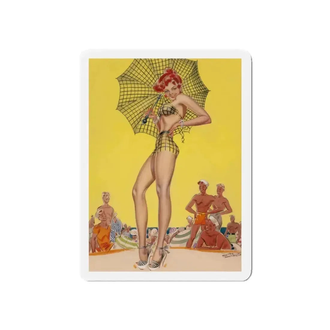 Beach Babe (Magazine Illustration) Refrigerator Magnet - The Sticker Space